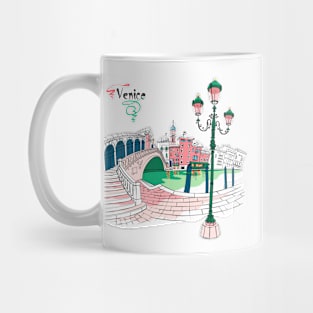 Rialto Bridge over the Grand Canal in Venice, Italia. Mug